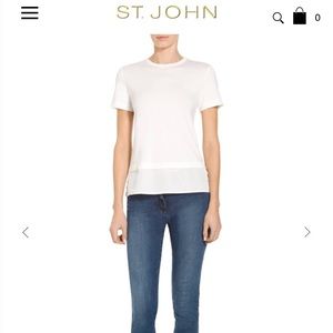 St. John soft wash viscose jersey t shirt white